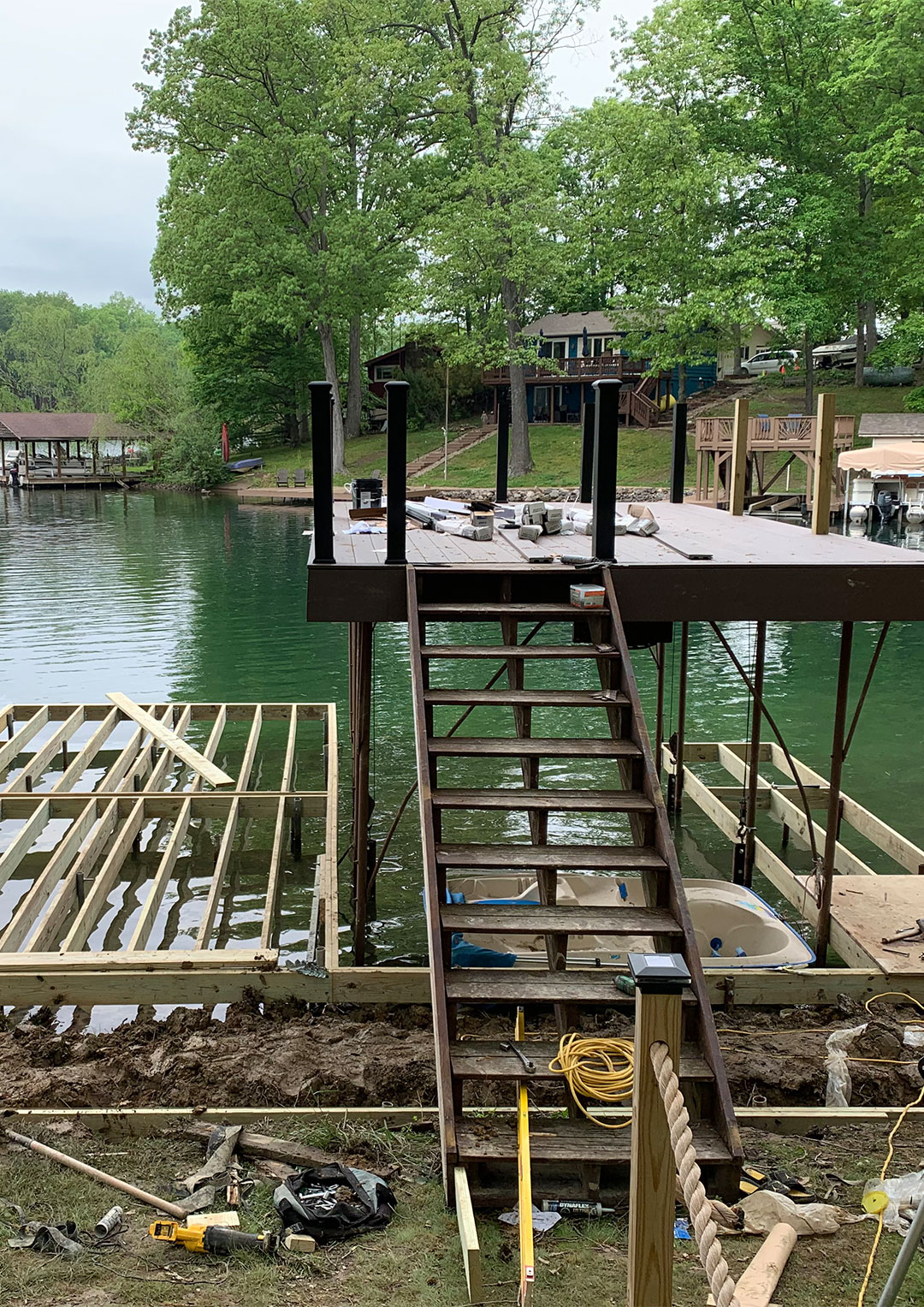 Installation process of building custom dock